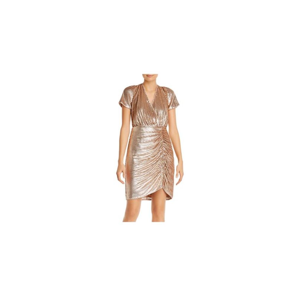 AIDAN AIDAN MATTOX Womens Short Sleeve Short Cocktail Sheath Dress